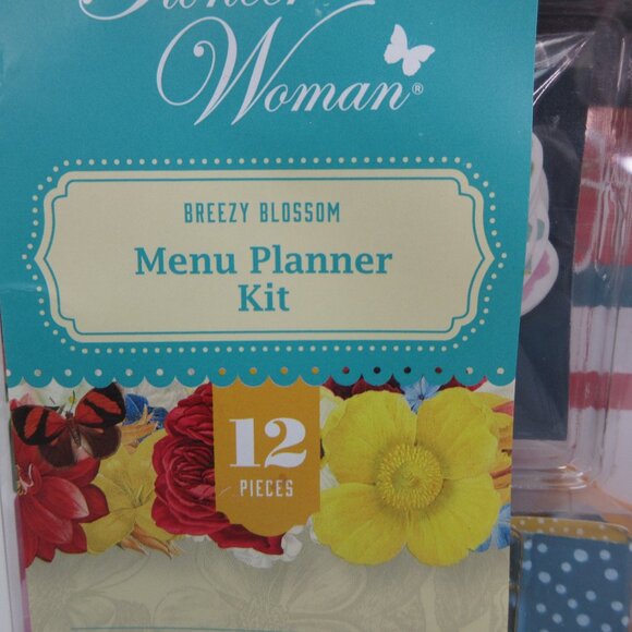 Pioneer Woman Breezy Blossom Menu Planner Clips Memo Pad Washi Tape Pen 12pc Set - Picture 3 of 10